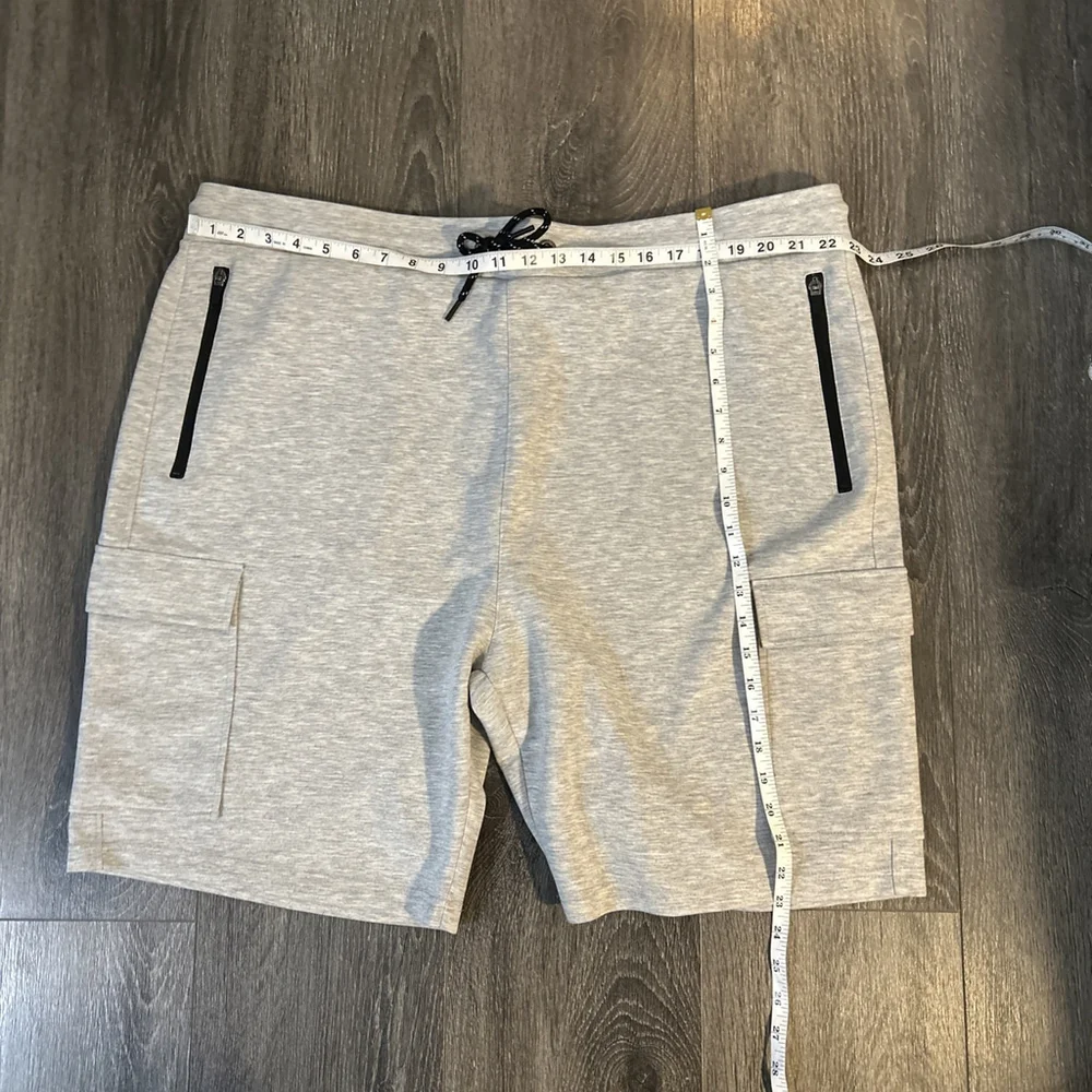 Areopostale Mens 3XL Gray Shorts Drawstring Waist Zipper & Cargo Pockets NWT